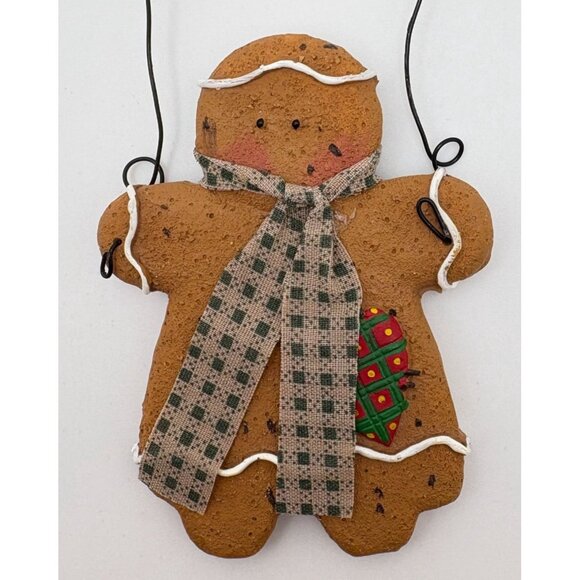 Vintage Gingerbread Woman Christmas Tree Ornament Scarf Accent - Picture 5 of 6